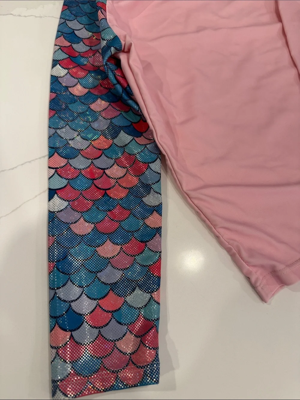 Girls size 7/8 Swim Suit, Rash Guard and Matching Swim Shorts